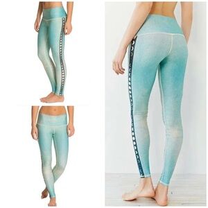 EUC Teeki Moon Phases Ombré Light Blue Moons Pilates Yoga Leggings Pant Small‌‌